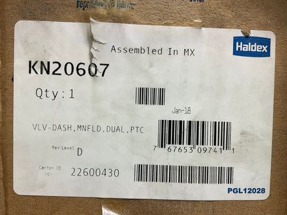 Haldex KN20607 MV2 Manifold Dash Hand Operated Valve