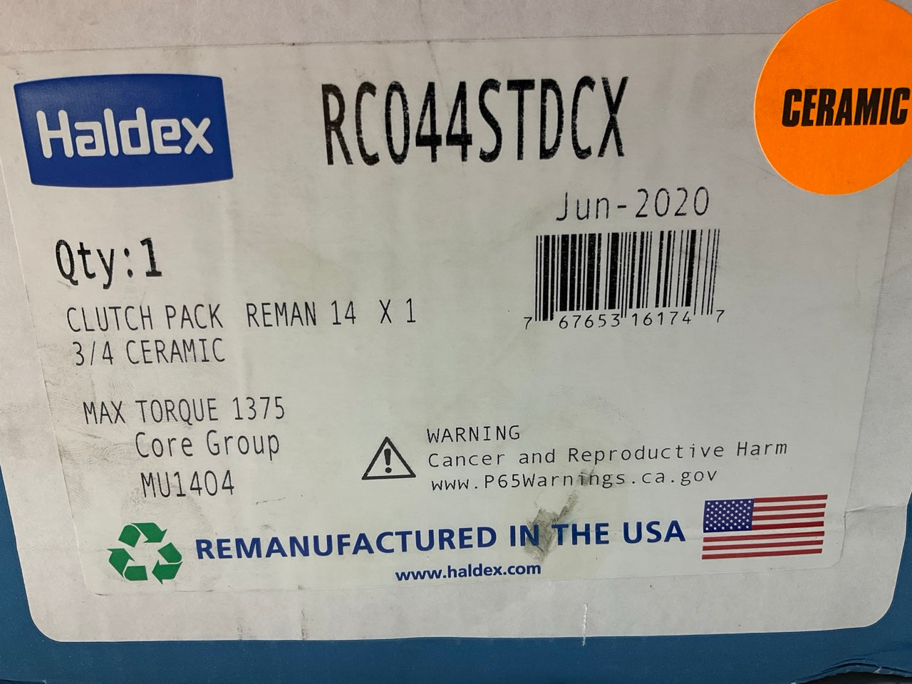 Reman Haldex RC044STDCX 14'' Spicer Type Stamped Steel Clutch Pack