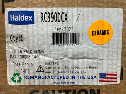 Reman Haldex RC390DCX Clutch Kit 14 X 2 Damp Ceramic, 2.937 Recess Flywheel