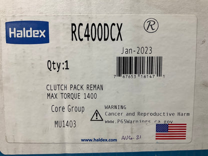 Reman Haldex RC400DCX 14'' Spicer Type, 2.937 Recess Flywheel, 1.75''-10 Spline
