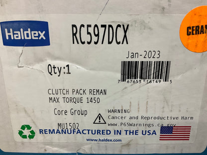 REMAN. Haldex RC597DCX Clutch Kit 15-1/2 Spicer Two Plate (Cast)  2'' (10 Spline)