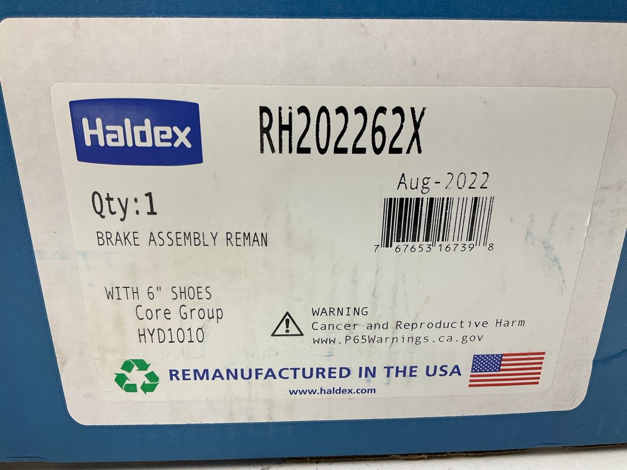 REMAN Haldex RH202262X Left Brake Assembly W/ Backing Plate Lucas Girling (Ford)