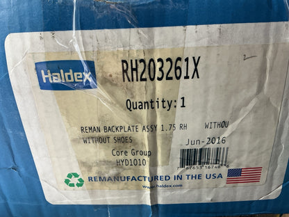 Reman Haldex RH203261X Lucas Girling Right Backplate Assembly For 6''/ 7'' Shoes