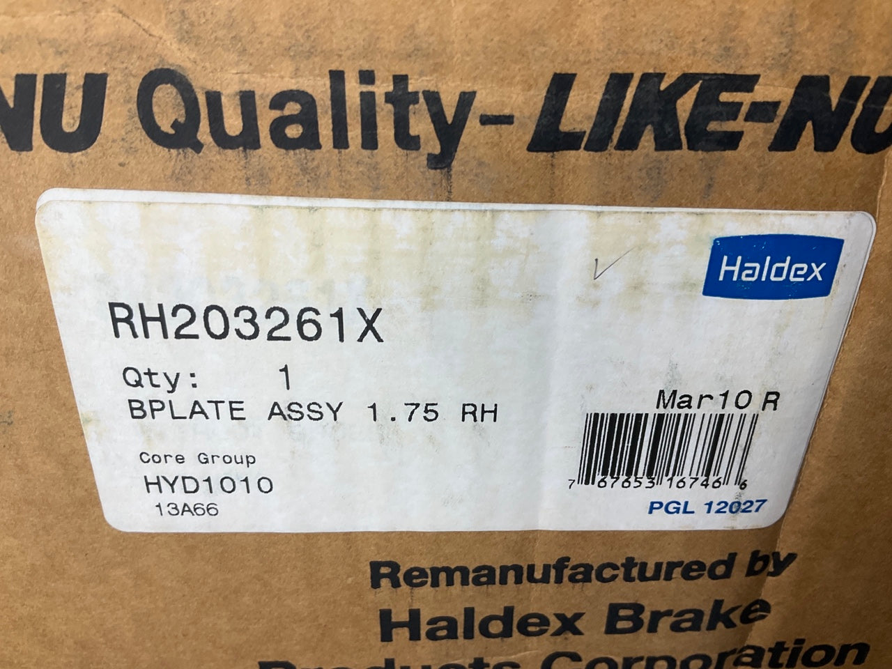 Reman Haldex RH203261X Lucas Girling Right Backplate Assembly For 6''/ 7'' Shoes