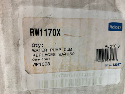 Haldex RW1170X Water Pump Cummins Big Cam, 4.675 Diameter Multi-Groove Pulley