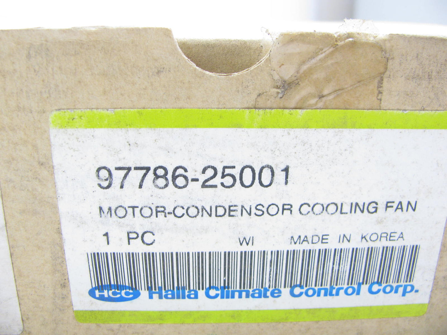 Halla Climate Control 97786-25001 A/C Condenser Fan Motor For 02-05 Hyundai 1.6L