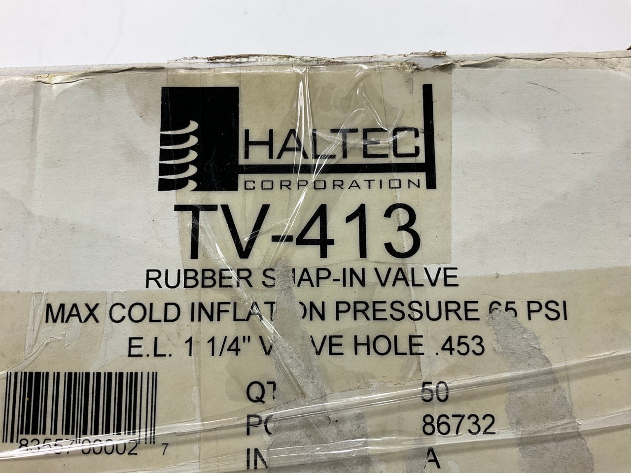 Haltec TR413 Rubber Snap In Tire Valve Stems (Box Of 50 Pieces)