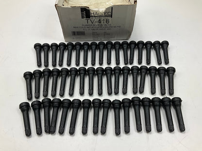 (50) Haltec TV418 Tire Valve Stems Snap-In, Rubber Sleeve, 0.453'' Valve Hole