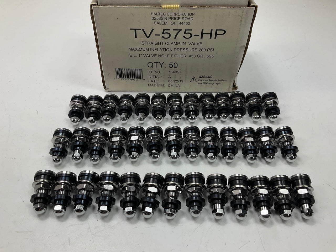39 PACK Haltec TR575HP Low Profile Chrome Tire Valve Stems TV-575-HP .625'' Hole