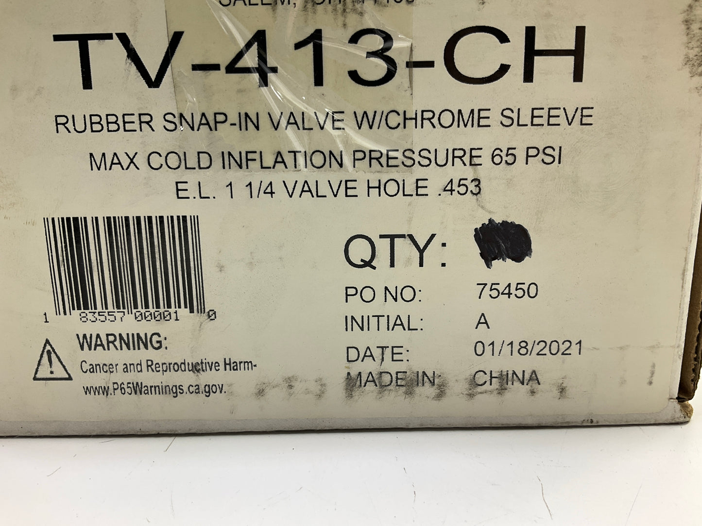 (46) HALTEC TV-413 CH Tire Valve Stem Snap In, Chrome Sleeve, 0.453'' Valve Hole