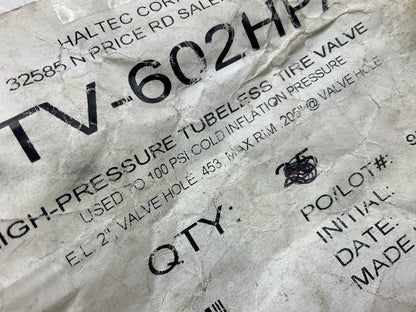 (40) PACK - Haltec TV-602-HPA High Pressure Tire Valve, 2 Inch