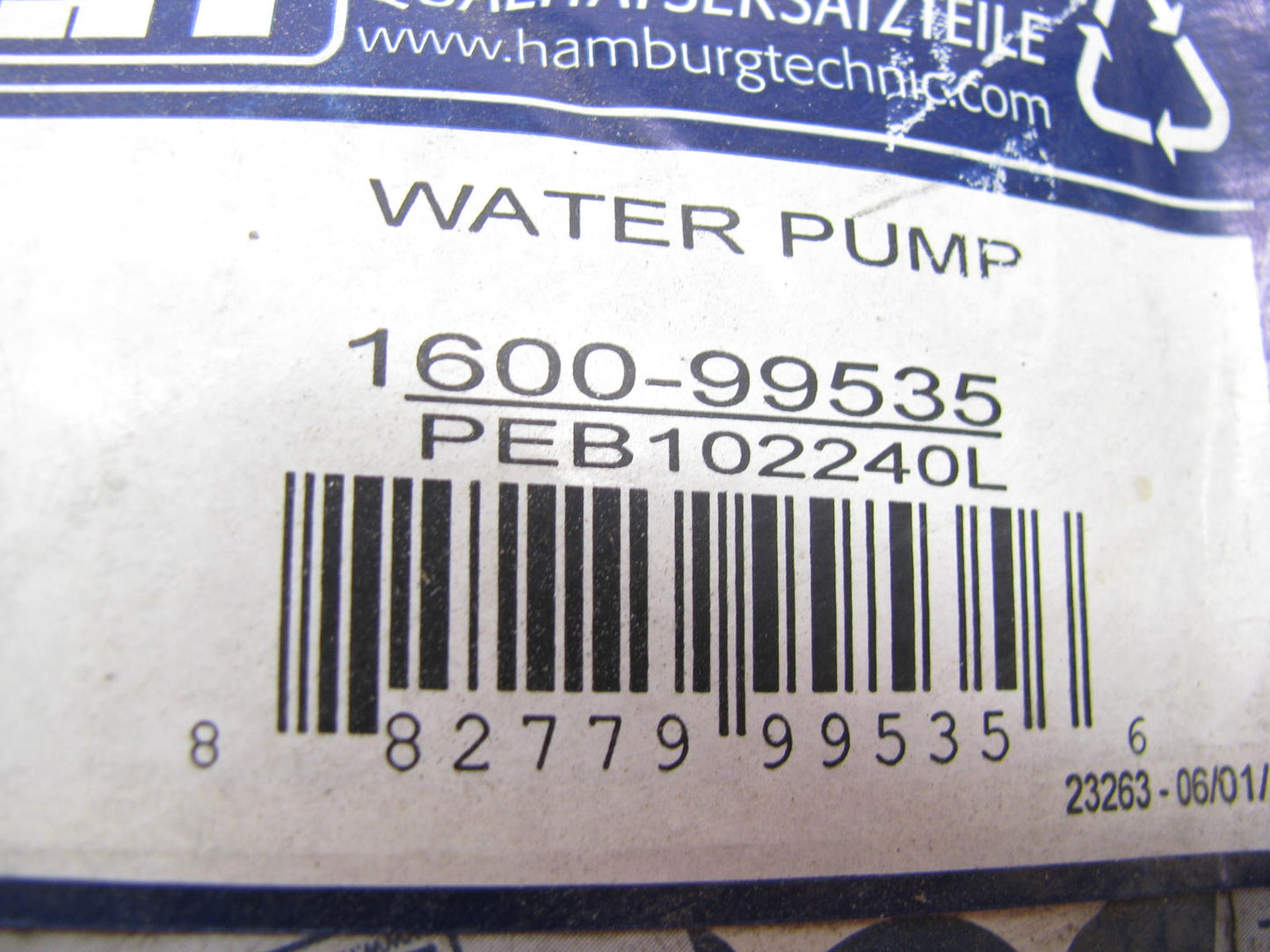 Hamburg-technic 1600-99535 Engine Water Pump For 2002-2005 Land Rover 2.5L V6