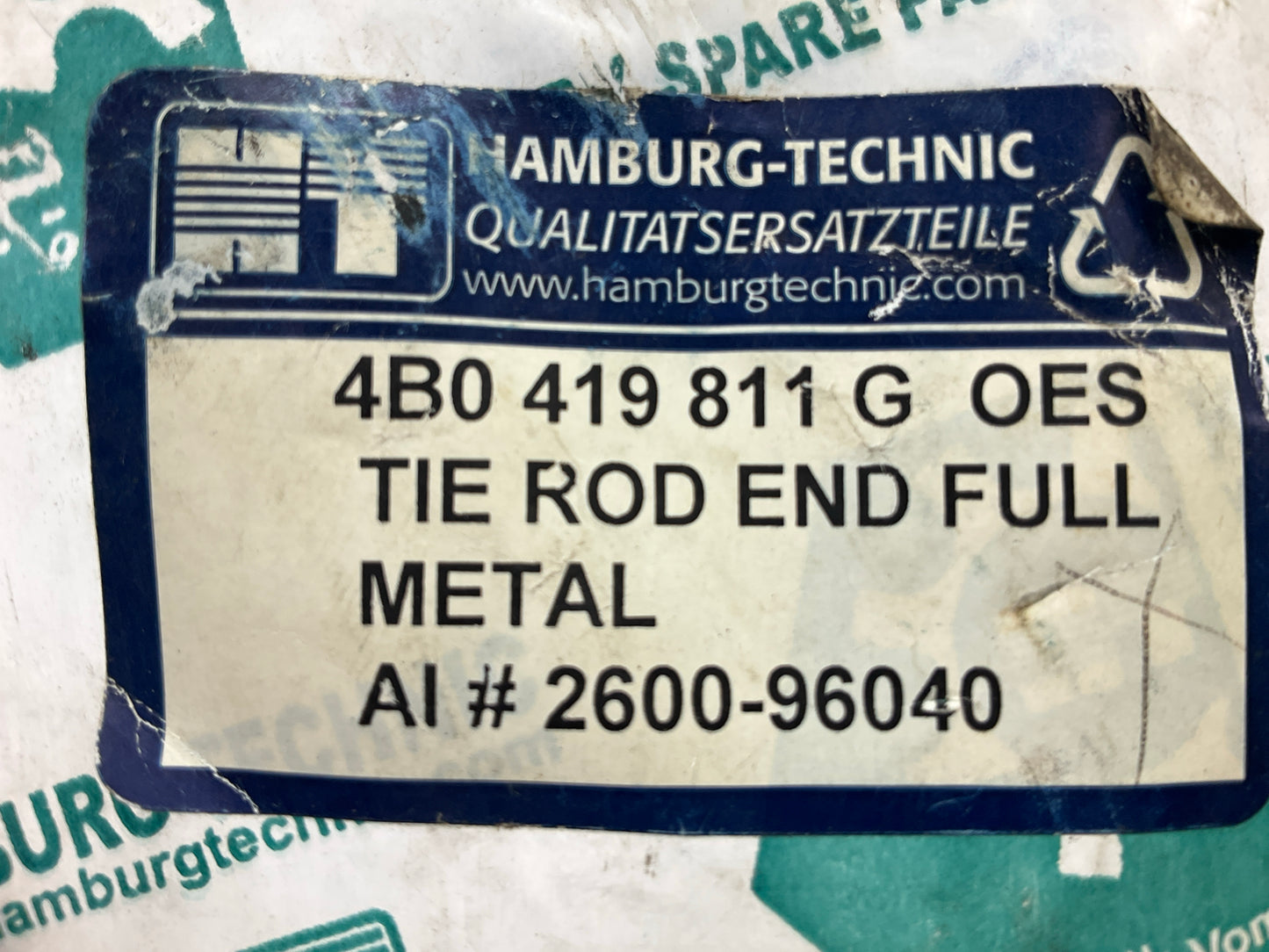 (2) Hamburg-technic 4B0419811G Front Outer Steering Tie Rod End