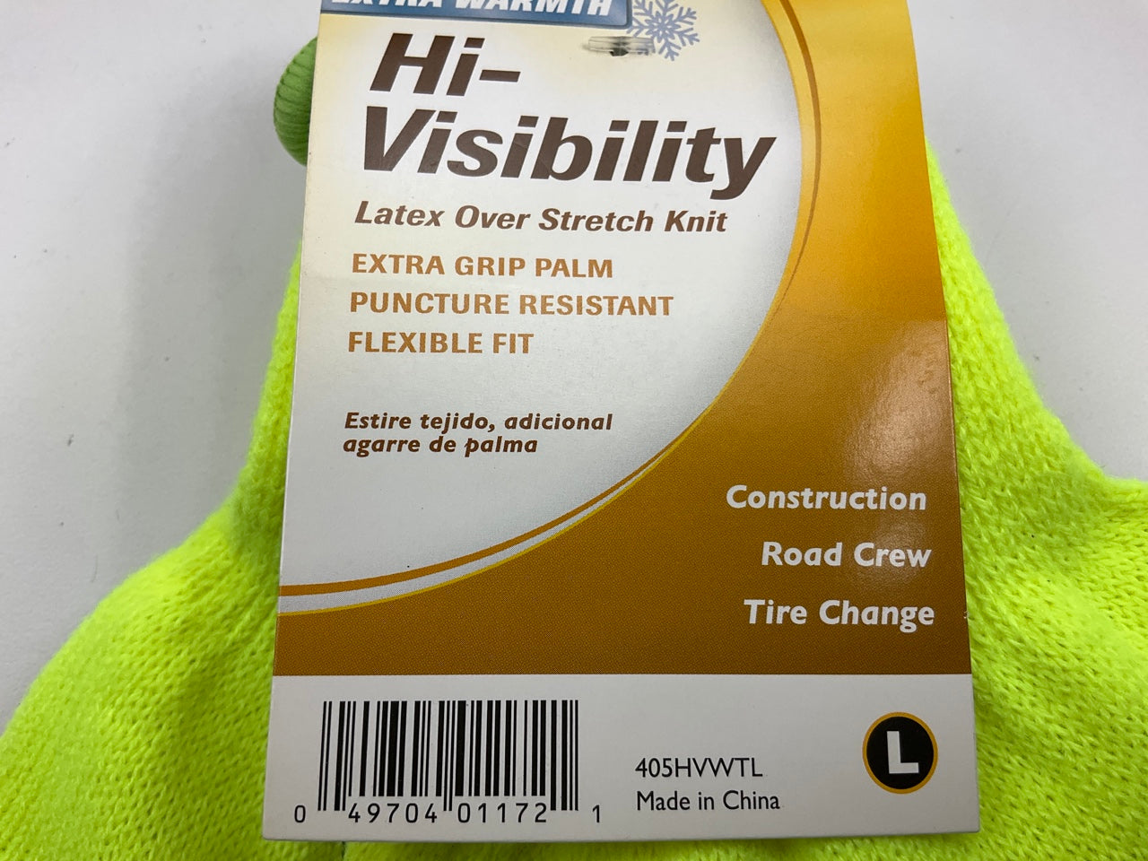 (5) Hand Master 405HVWTL Hi-Visibility Utility Grade Work Gloves - LARGE