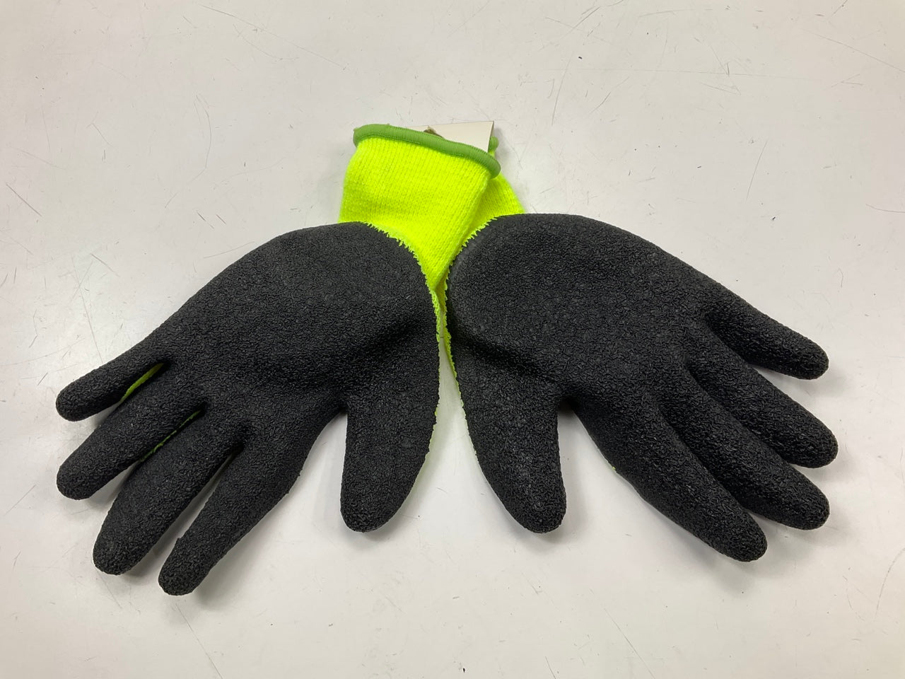 Pack Of 6 - Large Hand Master 405HVWTL Yellow / Black Rubber Coated Work Gloves
