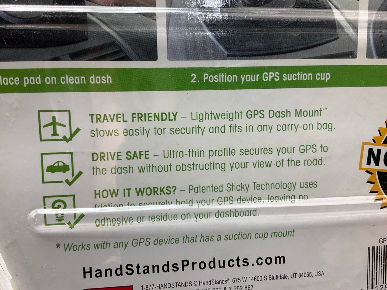 HandStands 10018 Sticky Pad GPS Dash Pad Mount - Secures GPS Device On Your Dash
