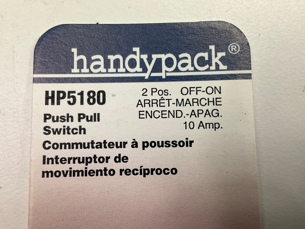 Handypack HP5180 Universal 2-position 2-terminal Push / Pull Switch - 10 Amp