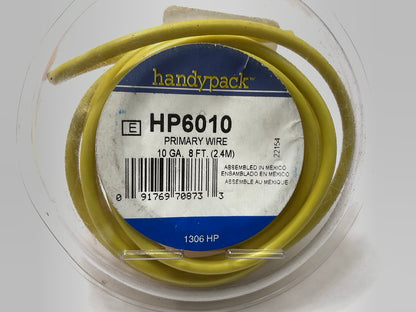 Handypack HP6010 Primary Automotive Wire, 10 Gauge, Yellow, 8 Feet