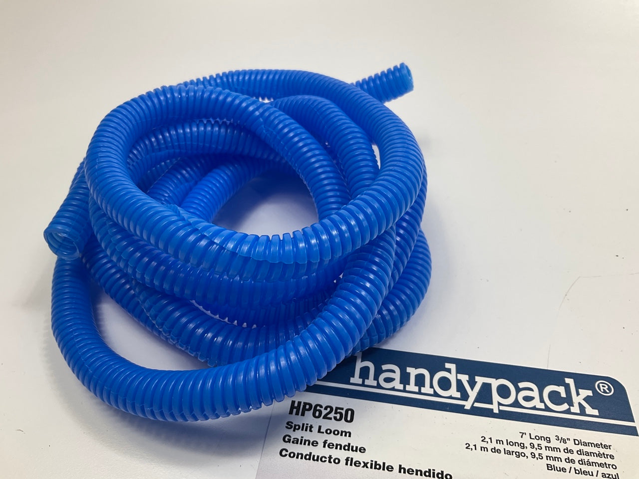 Handypack HP6250 Blue Split Wire Loom, 3/8'' Diameter, 7' Long