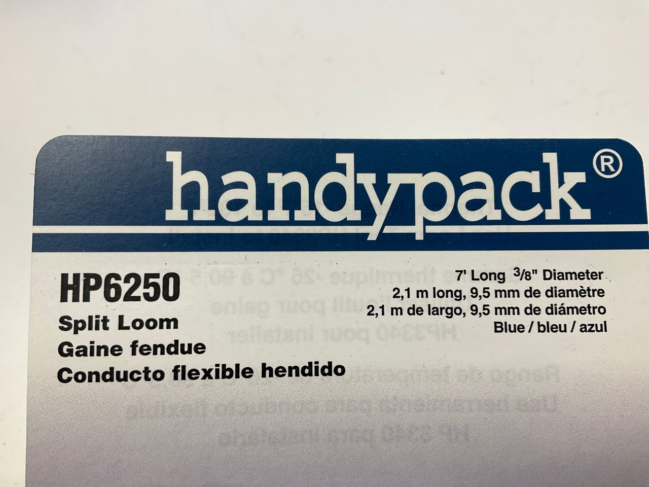 Handypack HP6250 Blue Split Wire Loom, 3/8'' Diameter, 7' Long
