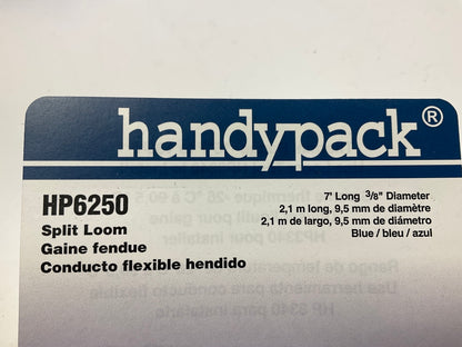 Handypack HP6250 Blue Split Wire Loom, 3/8'' Diameter, 7' Long