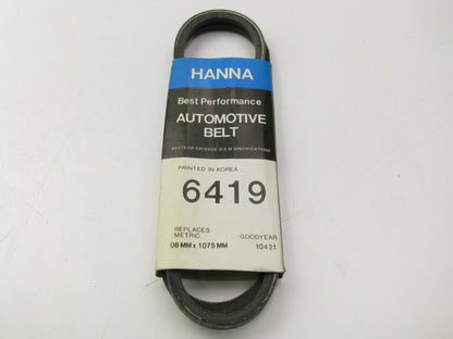 Hanna 6419 Accessory Drive Belt - 0.31'' X 42.00'' - 36 Degree