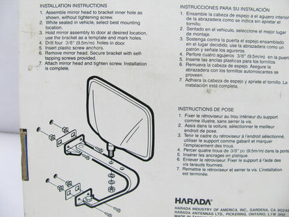 Harada 3531 Chrome Low Mount Universal Mirror Kit 5-1/2 X 7-1/2 Trucks, Vans