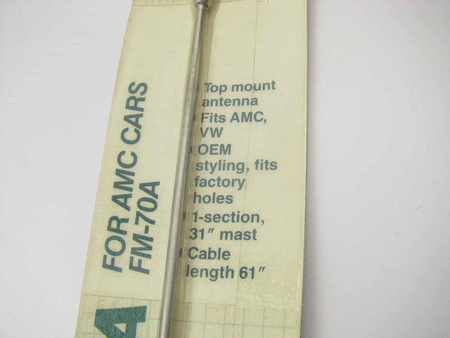 Harada FM-70A Top Mount Antenna - 1 Section Mast Extends To 31''
