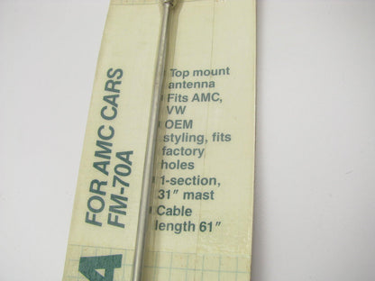 Harada FM-70A Top Mount Antenna - 1 Section Mast Extends To 31''