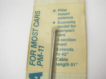 Harada PM-11 Universal Pillar Mounted Antenna - 3 Section Mast Extends To 42''