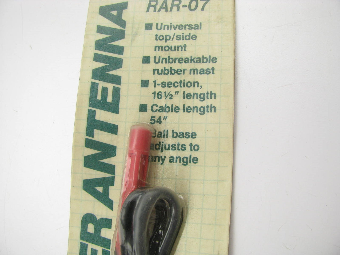 Harada RAR-07 Universal Rubber Antenna - 1 Section Mast 16.5'' Cable Length 54''