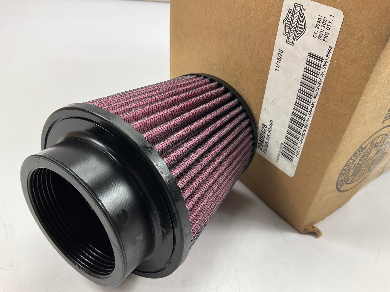 Screamin Eagle High Flow Air Filter For Custom Harley 2-1/2'' Inlet, 4-3/4'' Tall