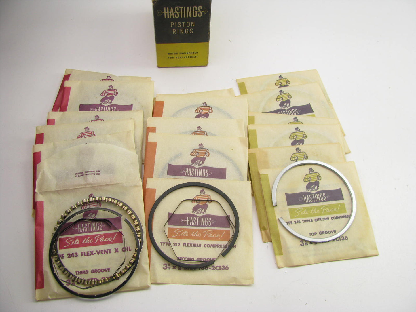 Hastings 2C-136 Engine Piston Rings - Standard Size