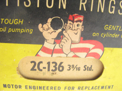 Hastings 2C-136 Engine Piston Rings - Standard Size