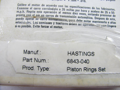 Hastings 6843-040 Piston Rings .040'' For 1963-70 BMW 1.8L Early Engine 84mm Bore