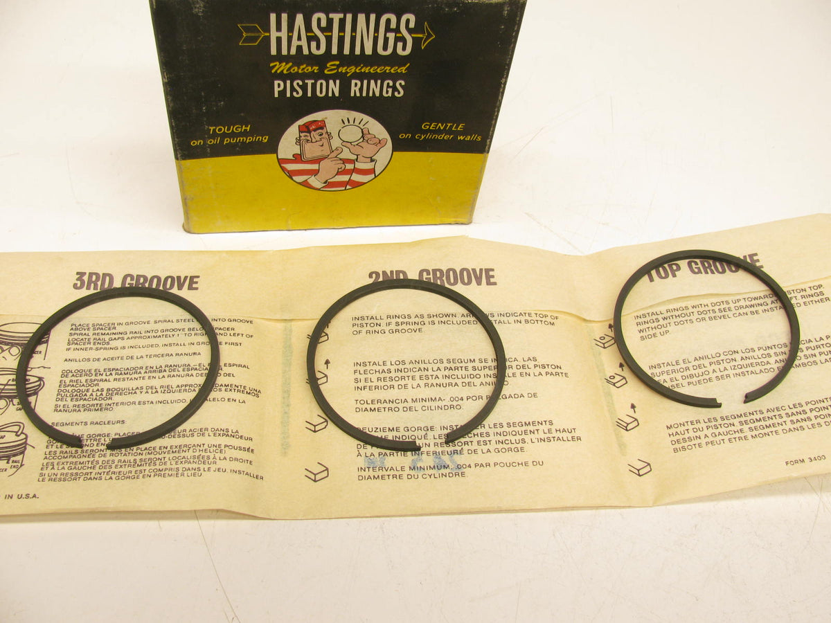 Hastings 245 STD SIZE Piston Rings Set Johnson Evinrude Outbouard  2-3/8 Bore