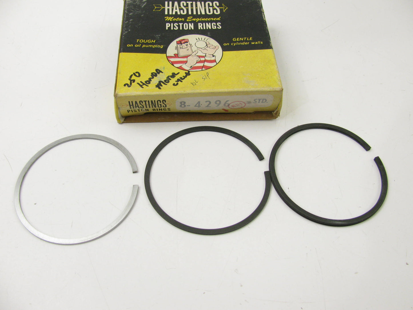 Hastings 8-4296 Piston Rings Set Std For Honda 250 With 2.913''  Bore