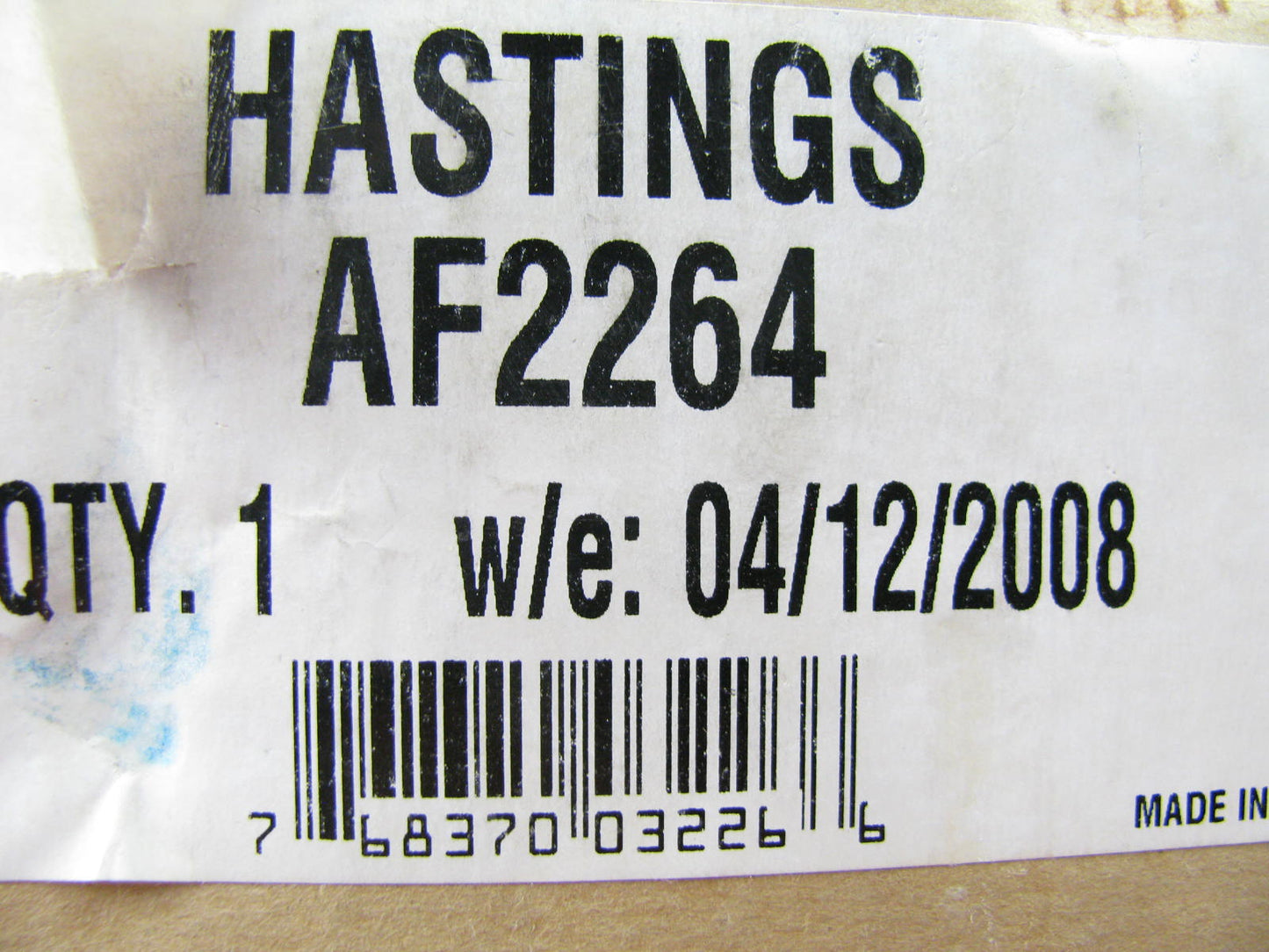 Hastings AF2264 Cabin Air Filter Replaces PA11826 24295 LAF5866 AF25374 P533559