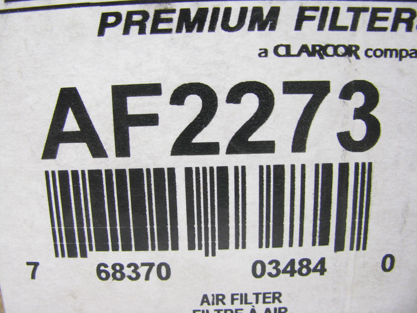 Hastings AF2273 Air Filter Replaces CA8455SY 42456 P606959 PA2861 93456 87456