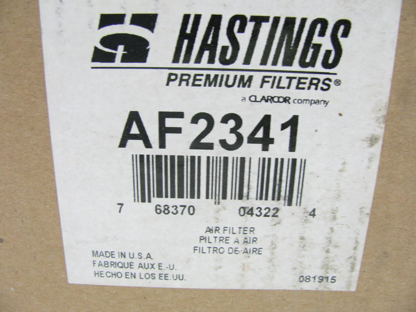 Hastings AF2341 Inner Air Filter For MX180 MX200 MX210 MX220 Tractors -  49152