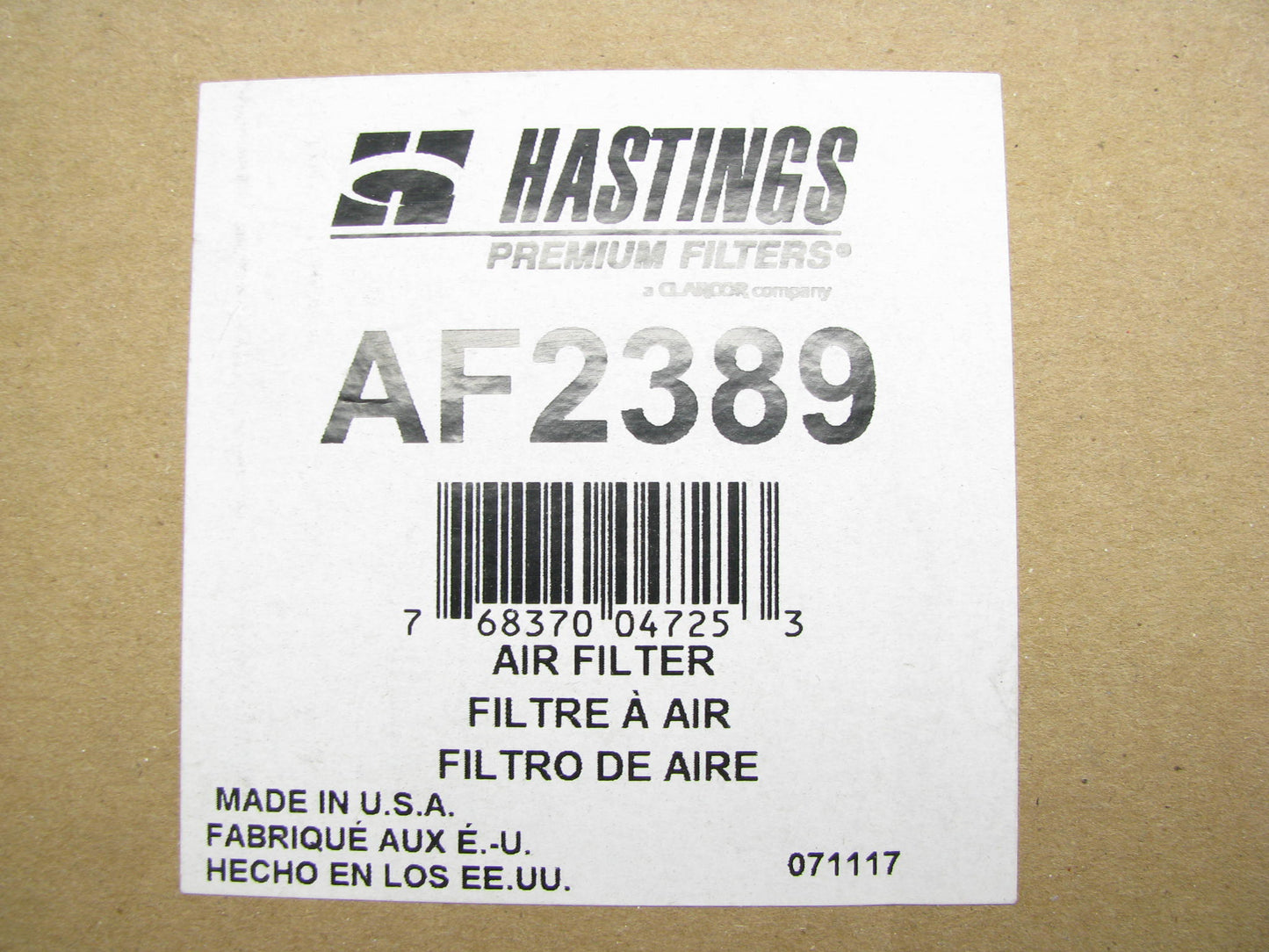 Hastings AF2389 Air Filter Replaces RS3975 AF27846 AT178584 87430511 42755