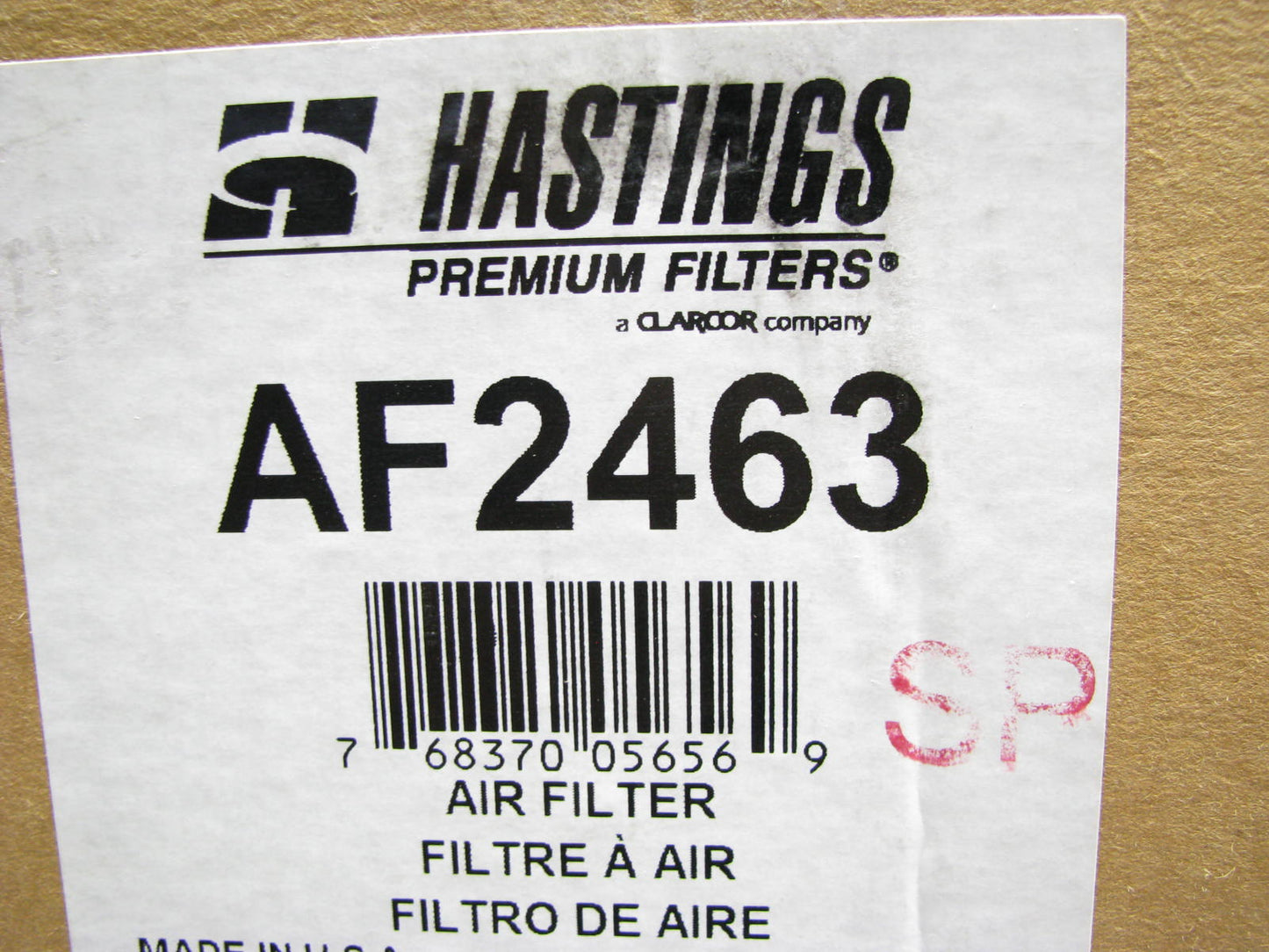 Hastings AF2463 Air Filter Replaces CA10029SY 49782 LAF4602  AF26398 P782107