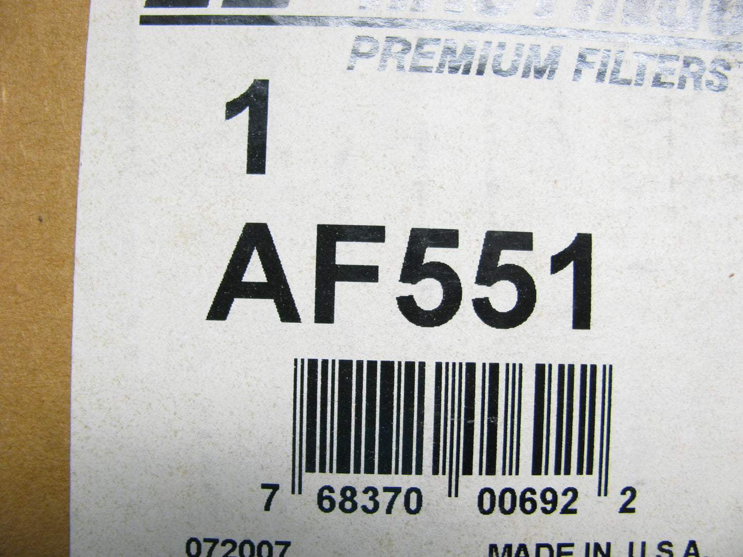 Hastings AF551 Air Element Filter Replaces 57MD29301 P181025 42649