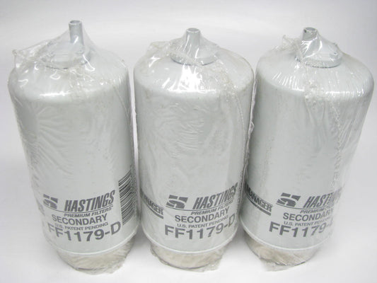 (3) Hastings FF1179-D Fuel Filter For N.H Tractor & Komatsu Forestry