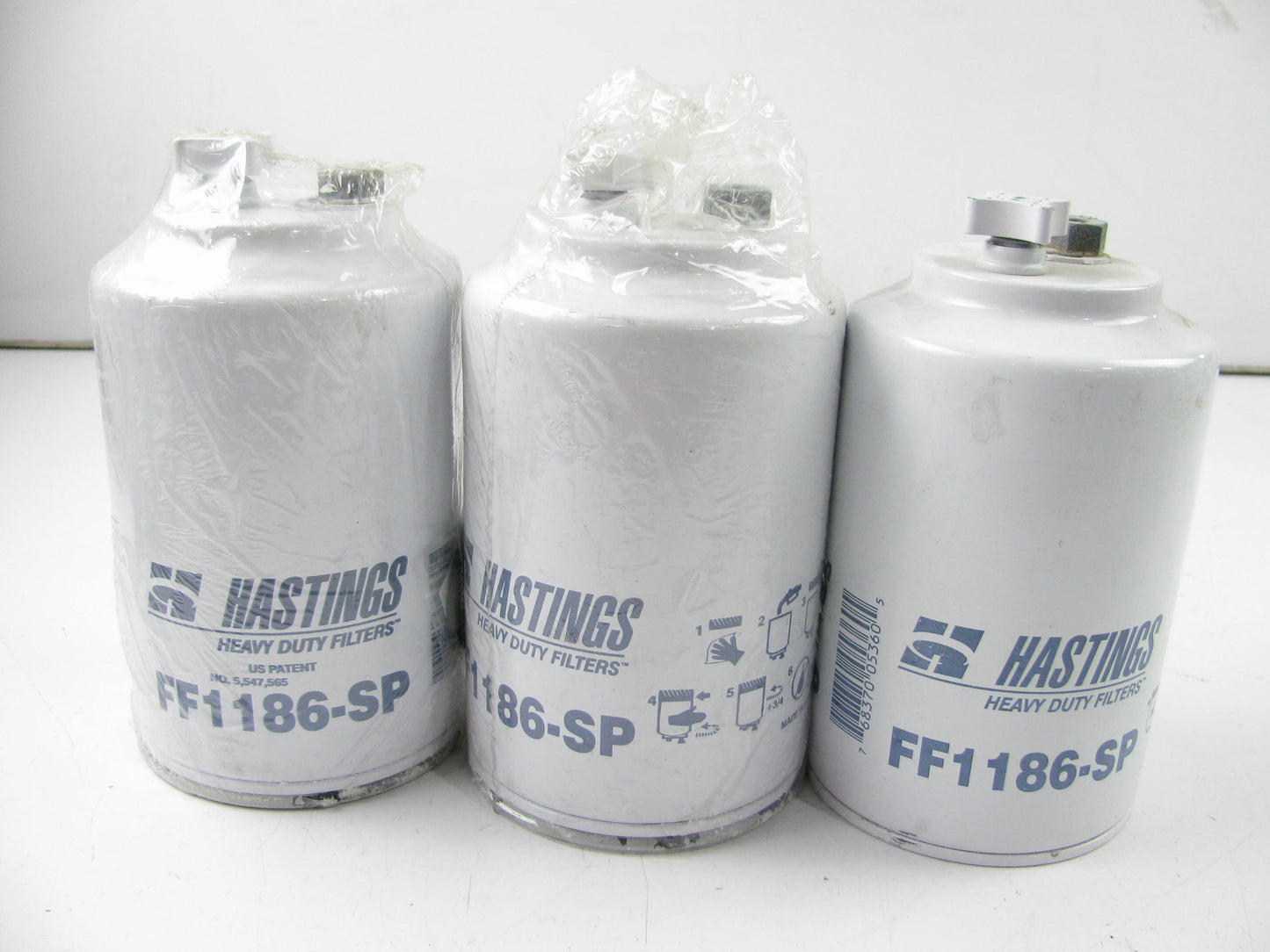 (3) Hastings FF1186-SP Diesel Fuel Water Separator Filter Replaces PS10264 33787