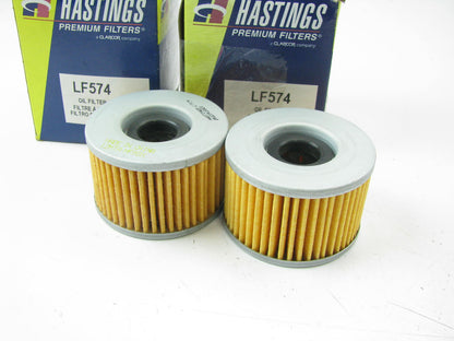 (2) Hastings LF574 Motorcycle Engine Oil Filter