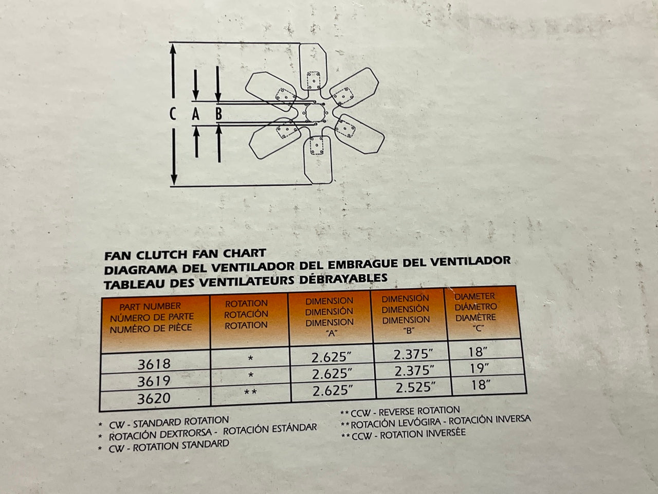Hayden 3565 Engine Cooling Mechanical Flex Fan, 6-blade, 15'' Diameter