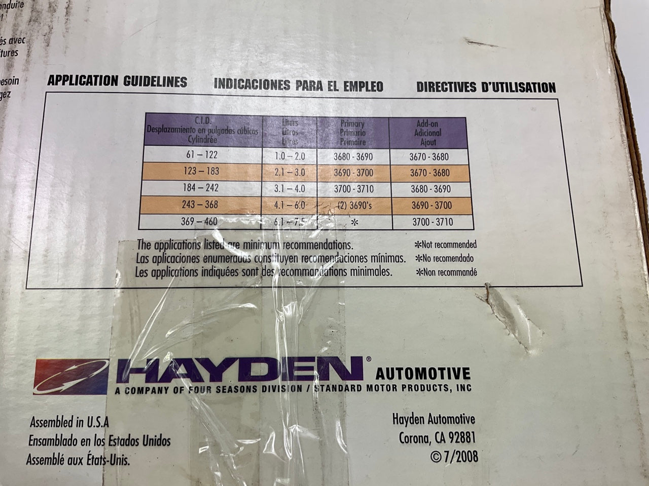 Hayden 3700 Universal Electric Engine Cooling Fan - 16''