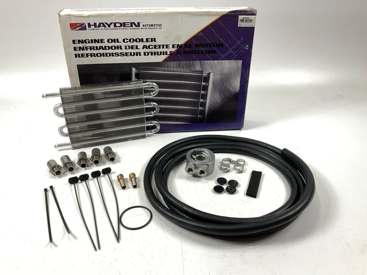 Hayden 459 Oil Cooler Kit 7-1/2'' X 12-1/2'' X 3/4'' With Hose & Install Kit