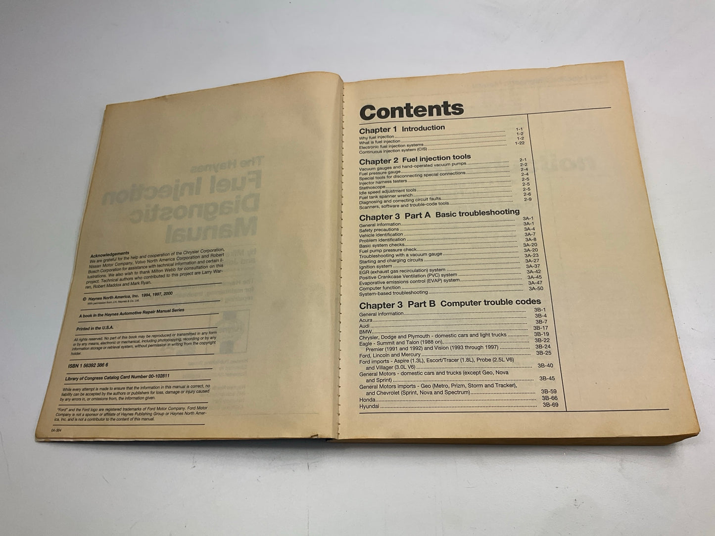 Haynes 10220 Tech Book Manual Fuel Injection 1986-1999 Repair Manual - Damaged